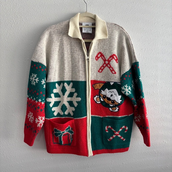 Disney Parks Holiday Christmas Ewok Star Wars Spirit Jersey Zip up Cardigan - Picture 1 of 6